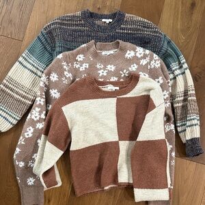 Z Supply Women's Sweater Collection - Brown, Cream, Blue